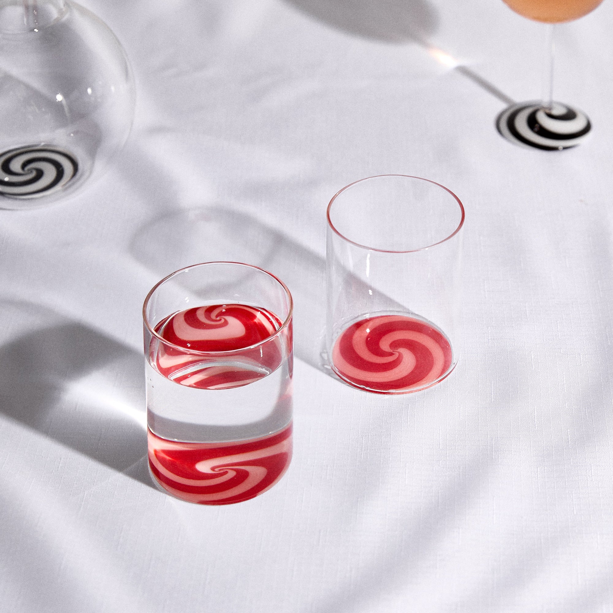 Fazeek - Swirl Tumblers - Red/Pink, Set of 2 -