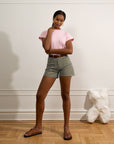 Loup - Simone High Waist Shorts - Sage -