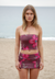 Rowena Strapless Top - Magenta Floral