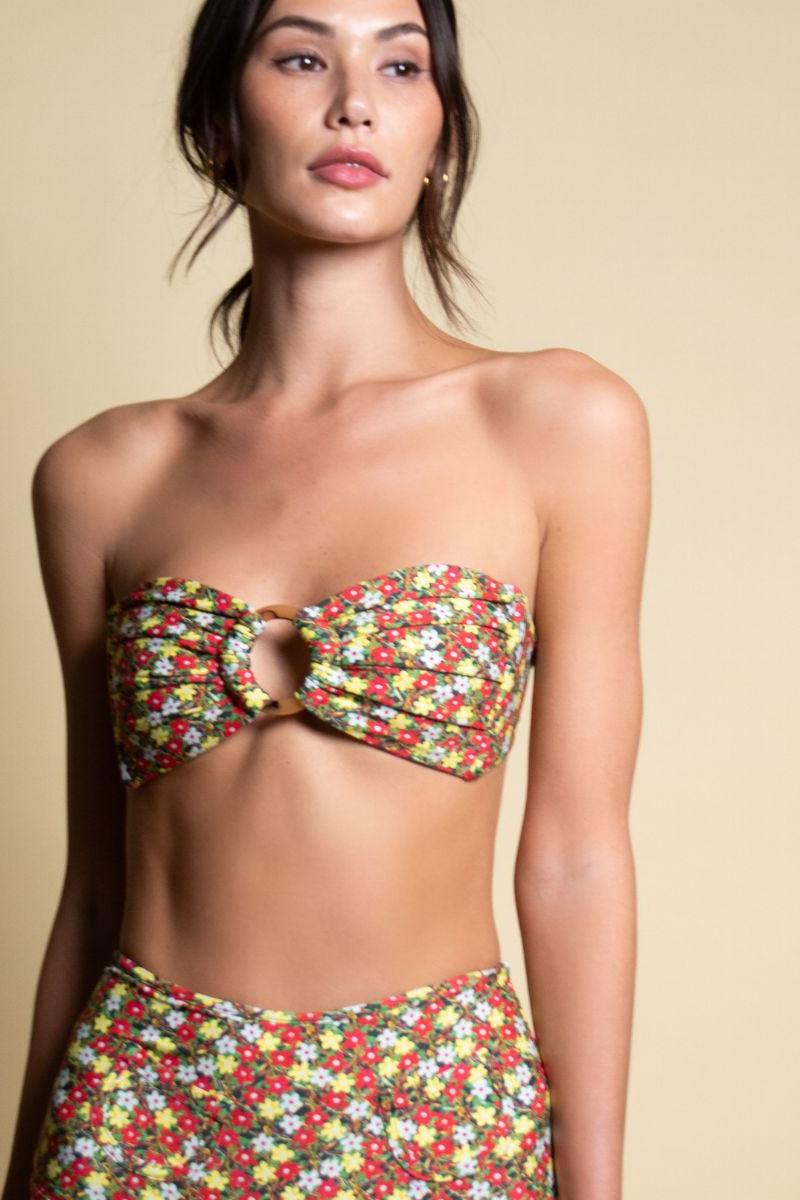 Montce - Sienna Floral Tori Ties Bandeau Bikini Top -