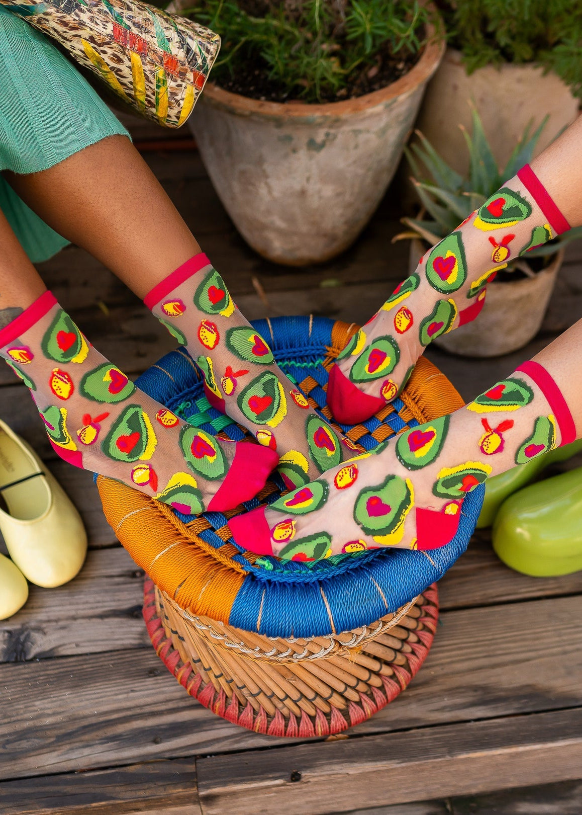 Sock Candy - Avocado Lover Sheer Crew Sock -