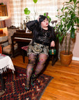 Sock Candy - Pearls & Jewels Black Sheer Tights -