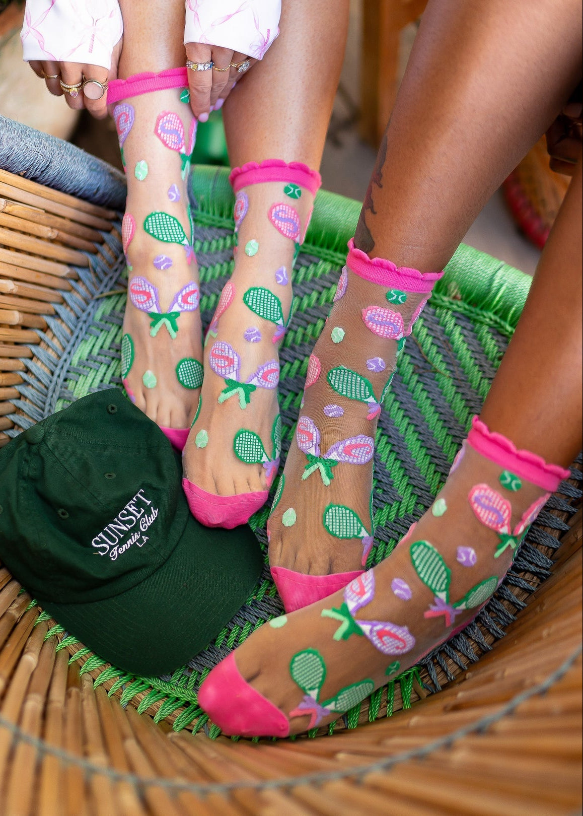 Sock Candy - Tenniscore Ruffle Sheer Crew Sock -