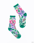 Sock Candy - Wicked For Good Floral Sheer Crew Sock -