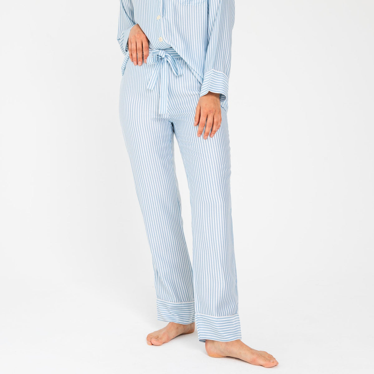 ettitude - Sateen PJ Pants - M Starlight Blue Stripes