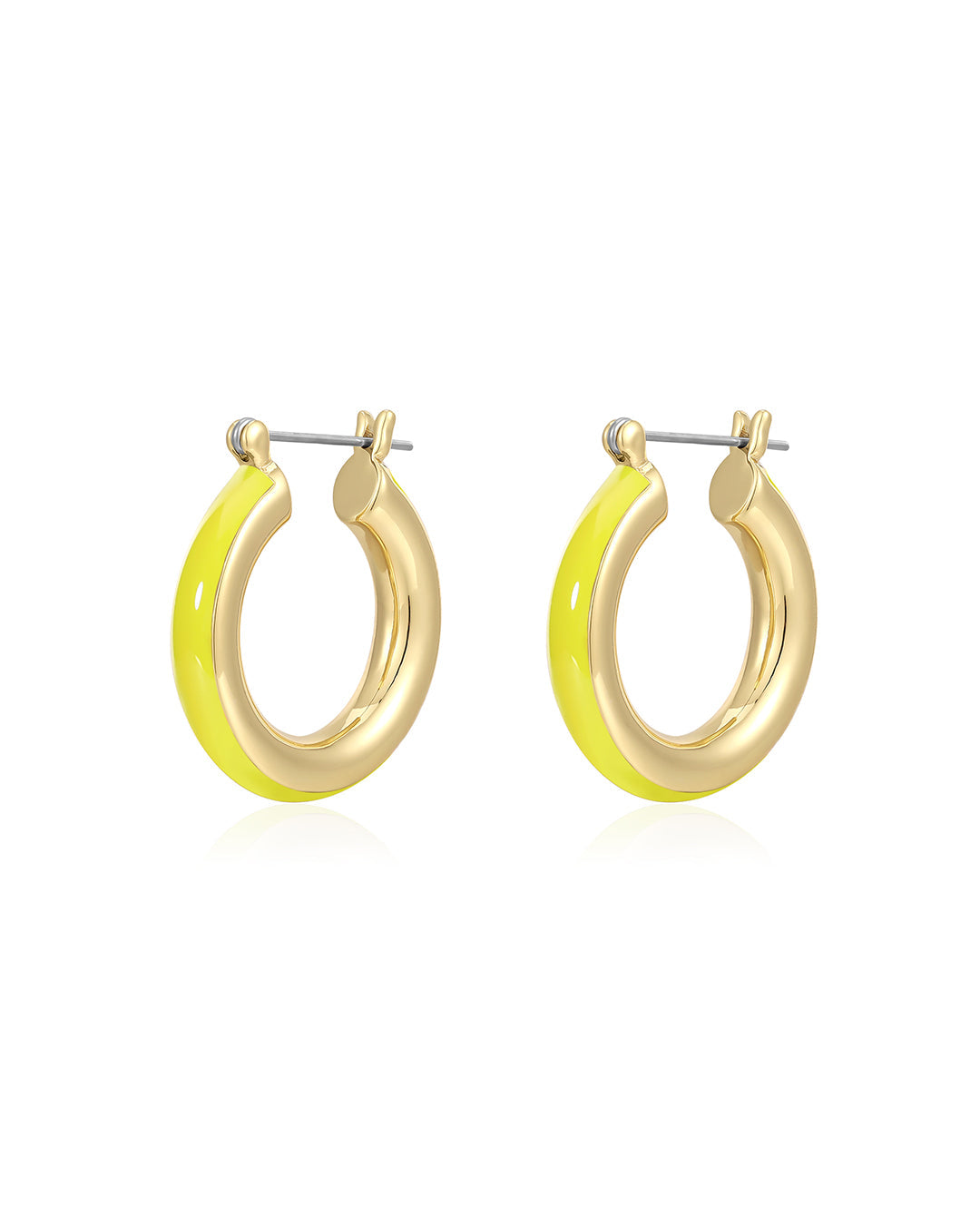 Luv Aj - Stripe Baby Amalfi Hoops - Neon Yellow/Gold -