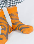Tailored Union - Zebra Knit Socks - Orange -