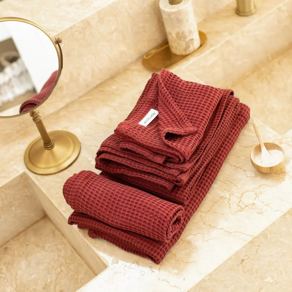 ettitude - Bamboo Waffle Towels - Hand Towel Sumac