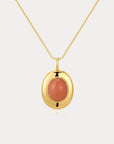 Luv Aj - Sunset Stone Locket Necklace - Gold
