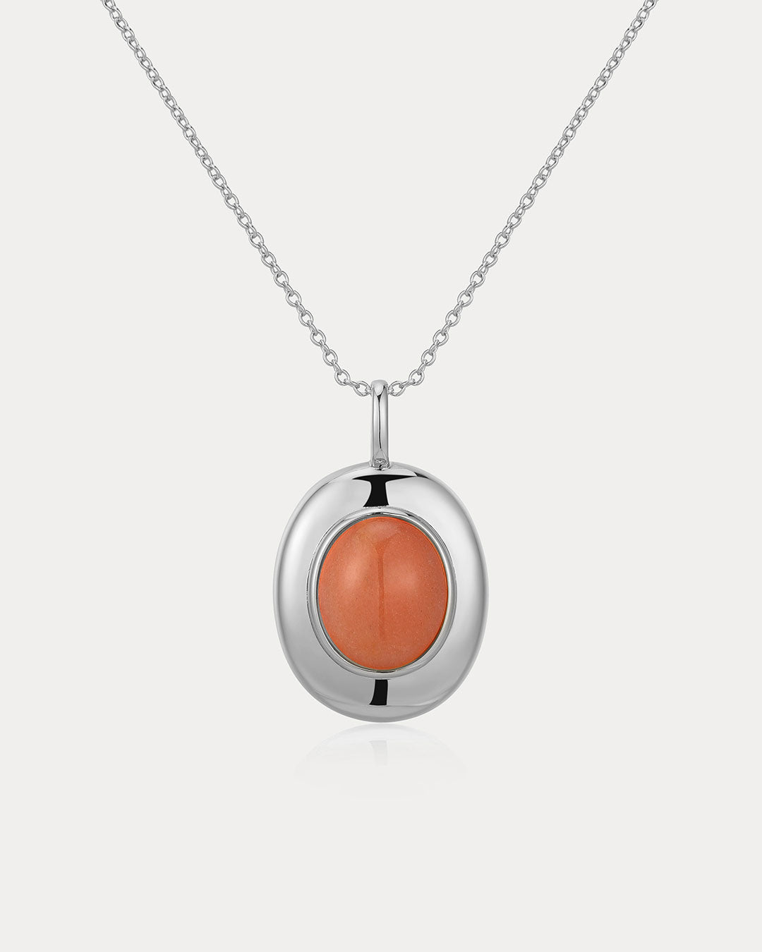 Luv Aj - Sunset Stone Locket Necklace - Silver