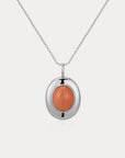 Luv Aj - Sunset Stone Locket Necklace - Silver