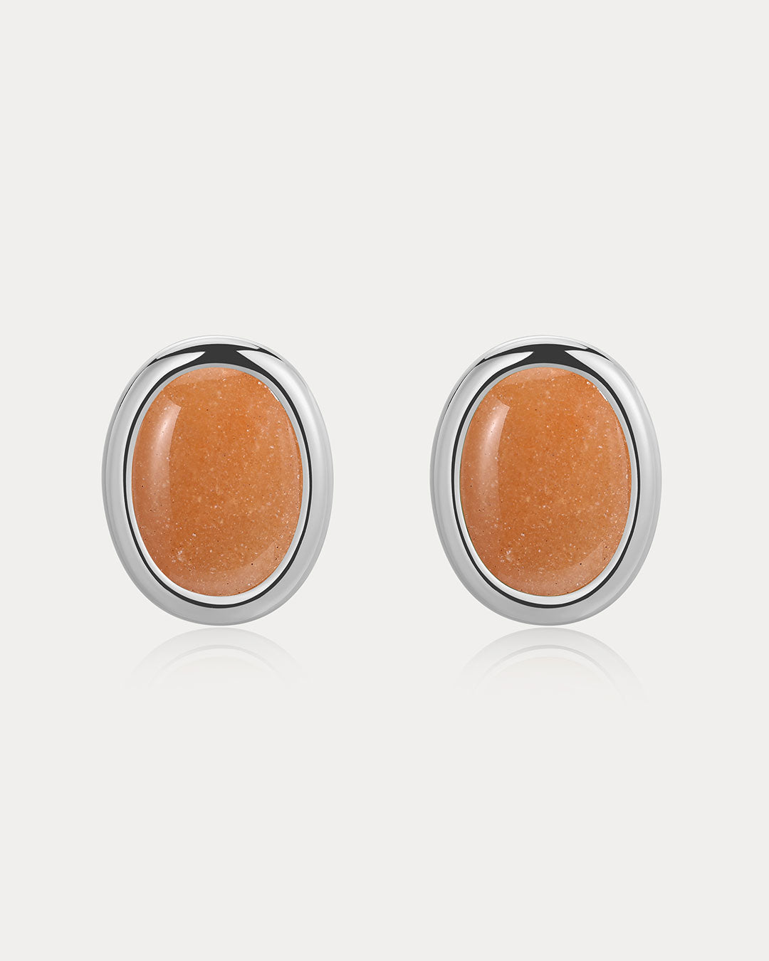 Luv Aj - Sunset Stone Studs- Red - Silver
