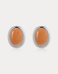 Luv Aj - Sunset Stone Studs - Red - Silver