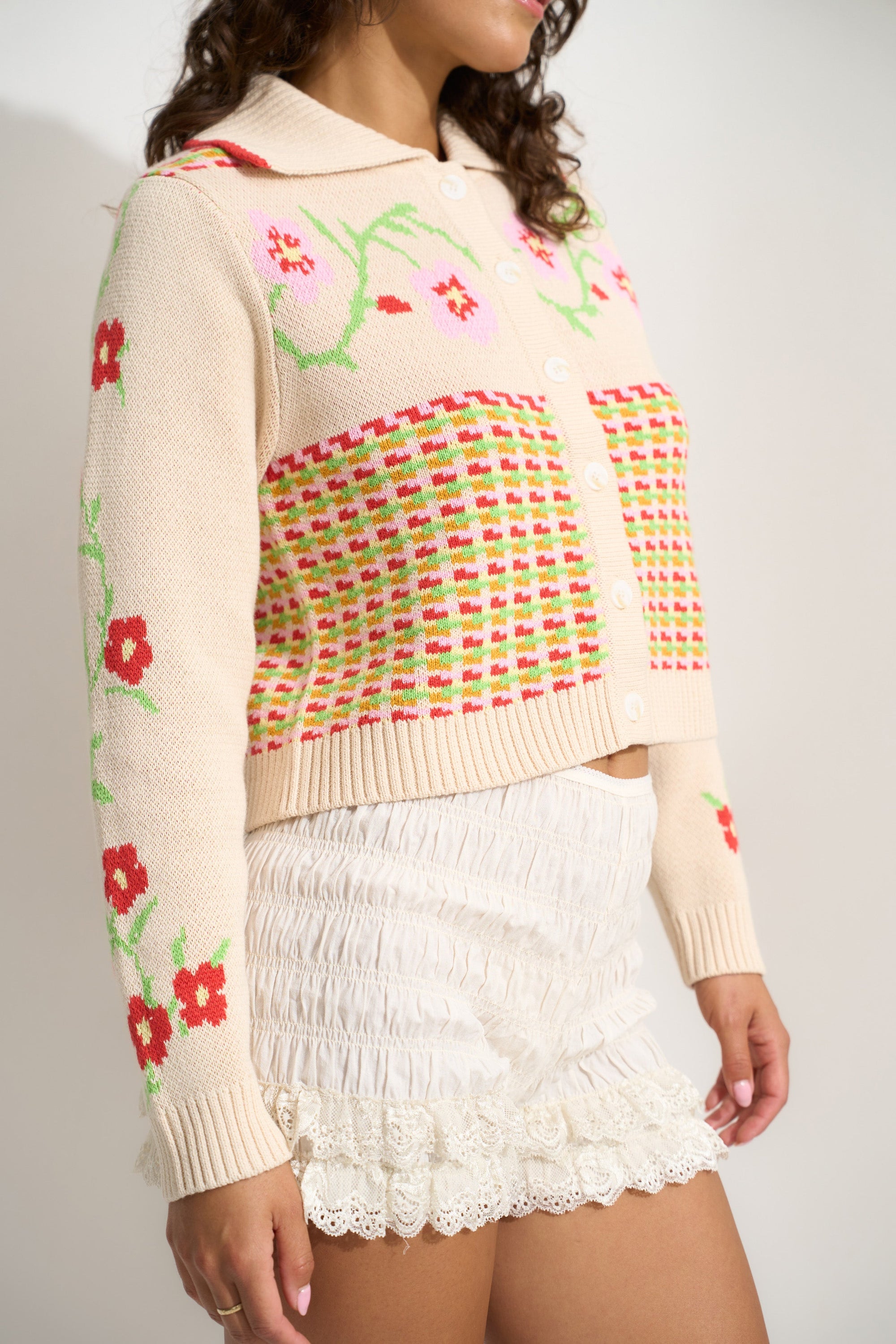 Callahan Knitwear - Teagan Cardigan - Rose Multi -