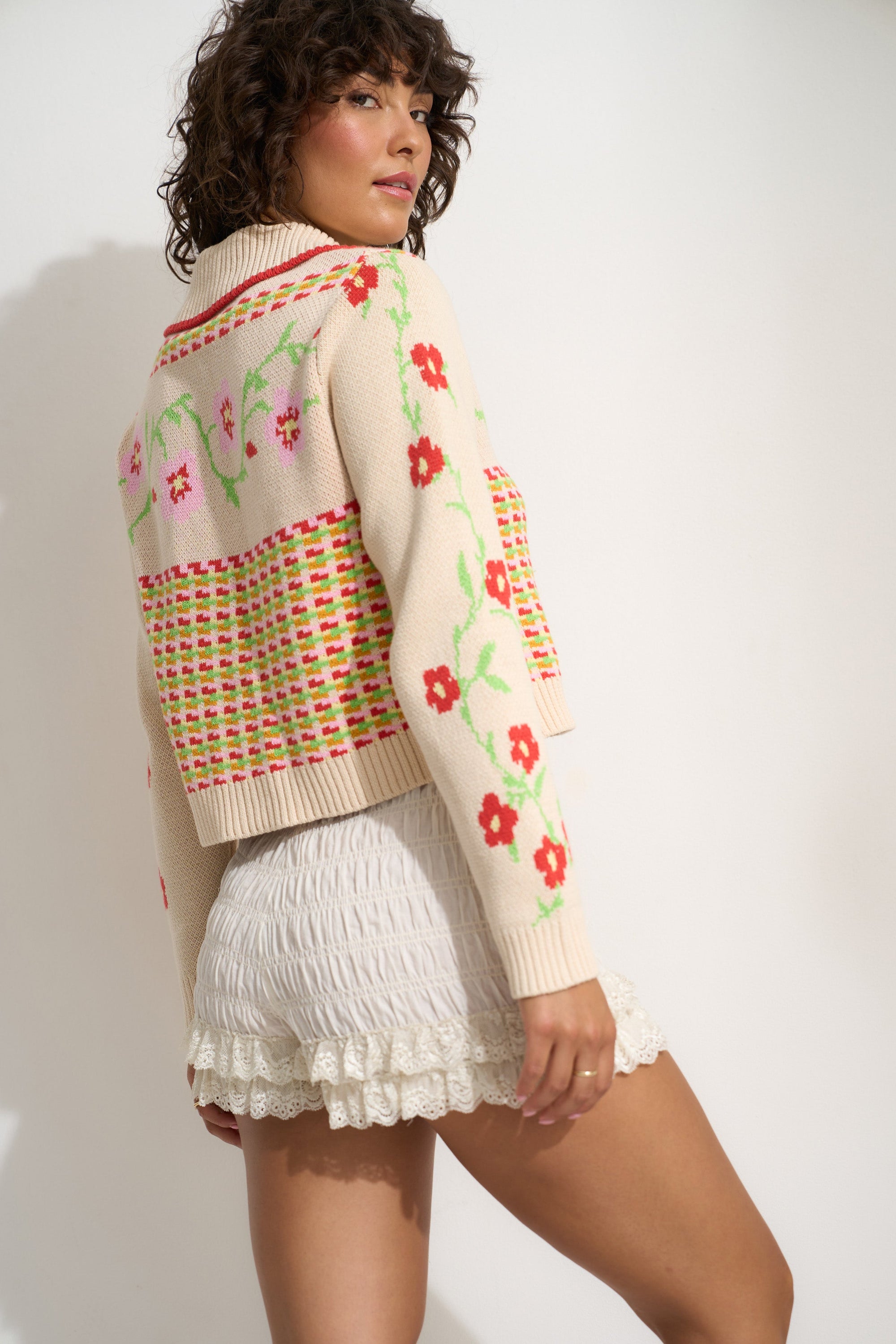 Callahan Knitwear - Teagan Cardigan - Rose Multi -