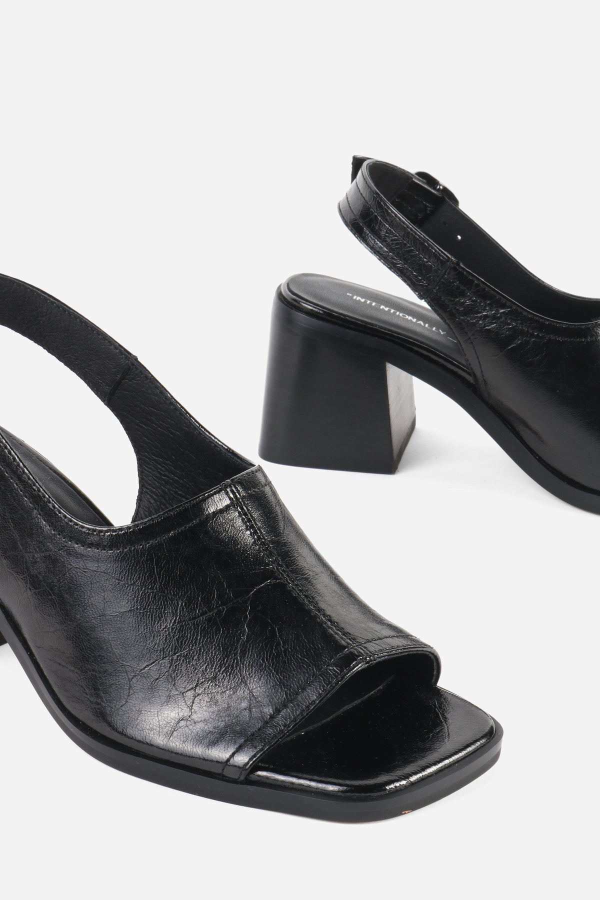 Intentionally Blank - Teresa Slingback Open Toe Block Heel -