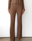 Theresa Ribbed Pant - Chocolate