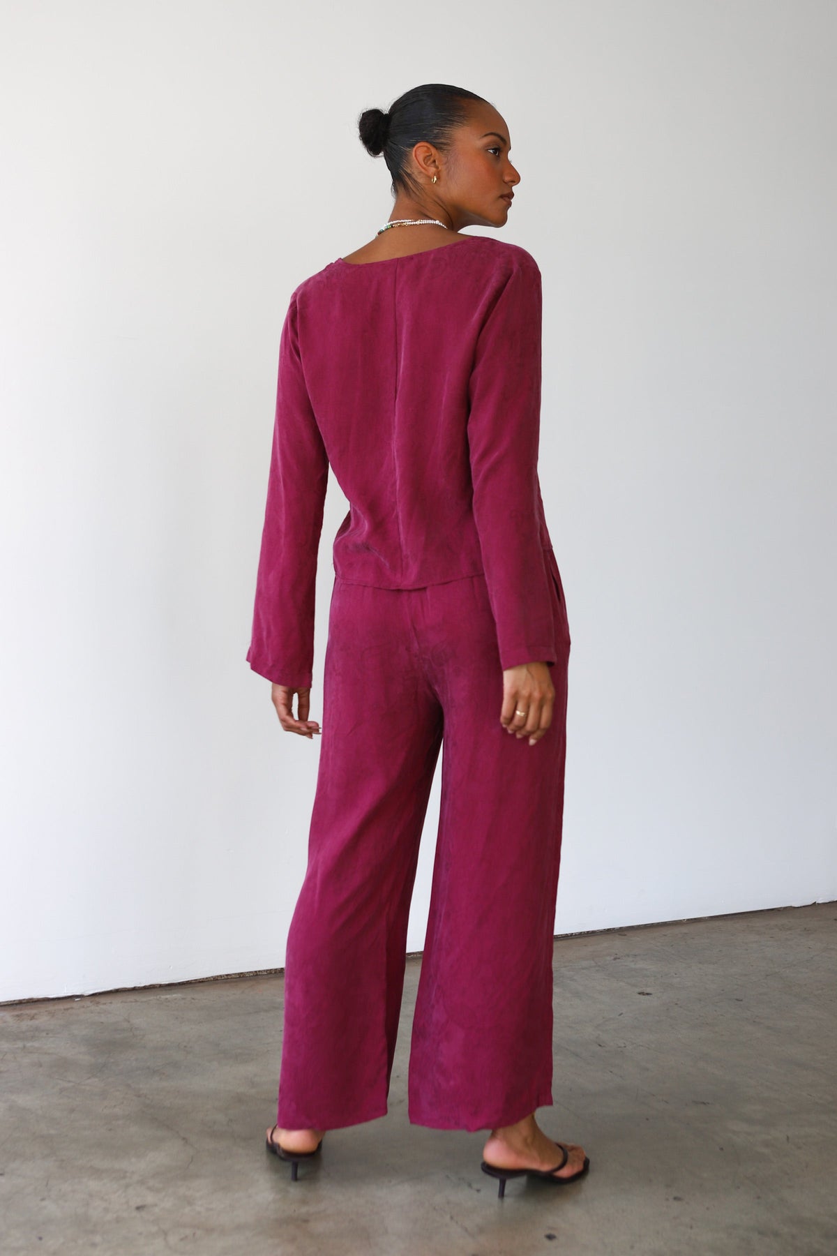 The Drawstring Pant - Plum