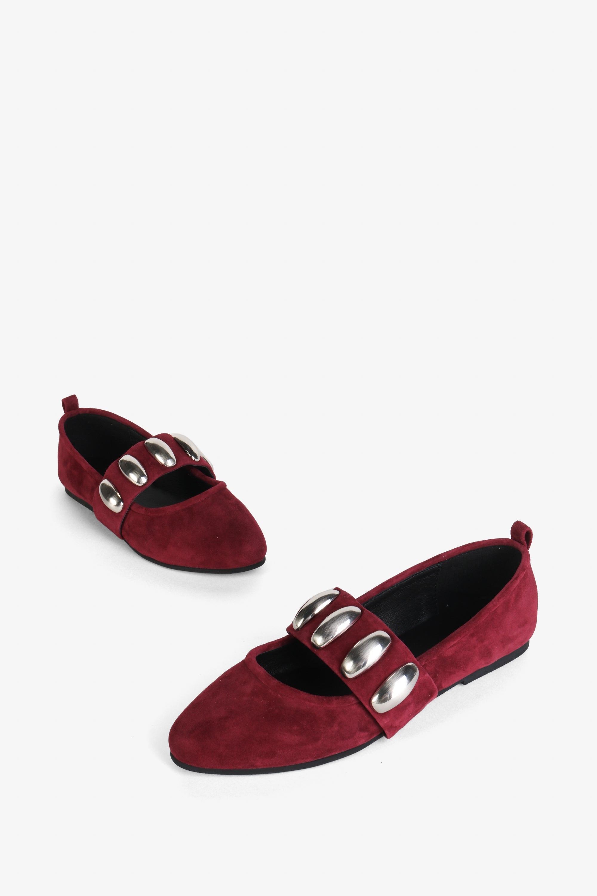 Intentionally Blank - Tone Oversized Stud Mary Jane Flat - WINE SUEDE