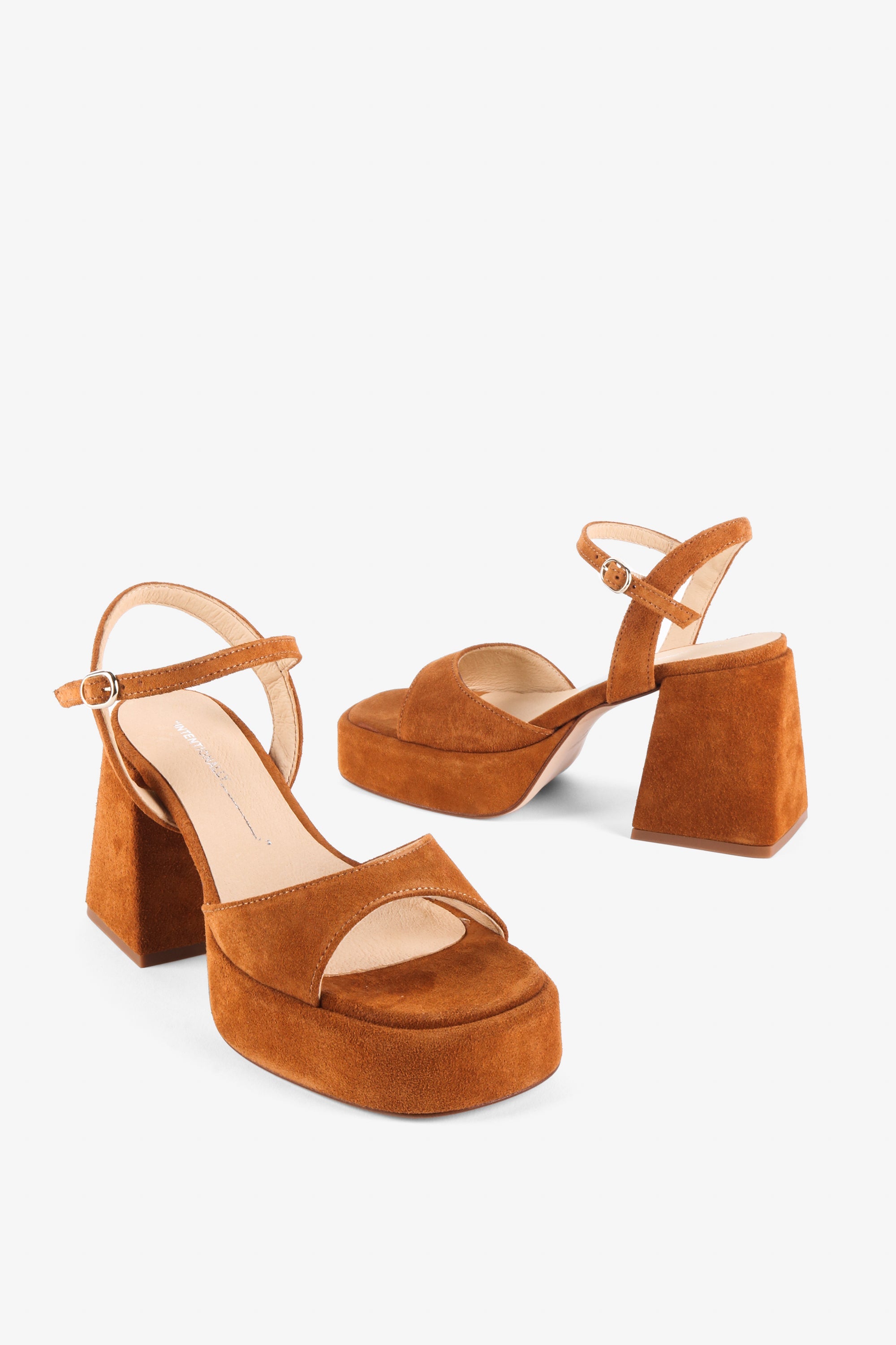 Intentionally Blank - Tune Platform Slingback Heel - CHESTNUT SUEDE