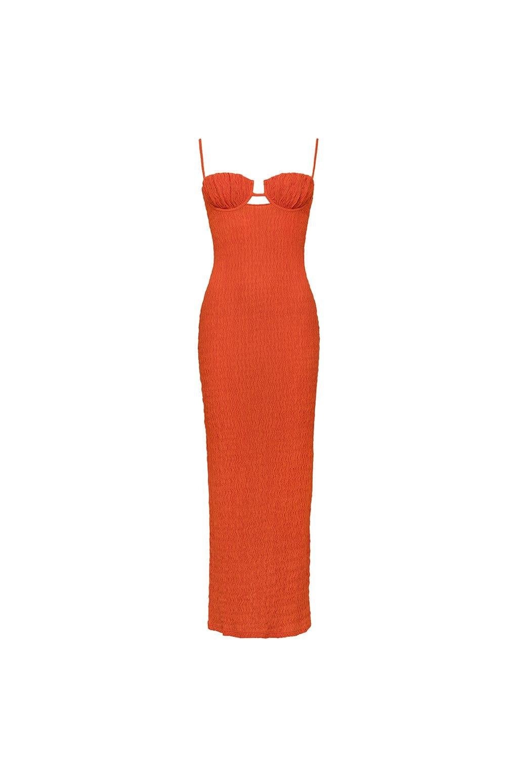 Montce - Tangerine Petal Long Slip Dress -