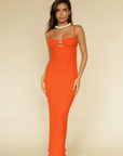 Montce - Tangerine Petal Long Slip Dress -