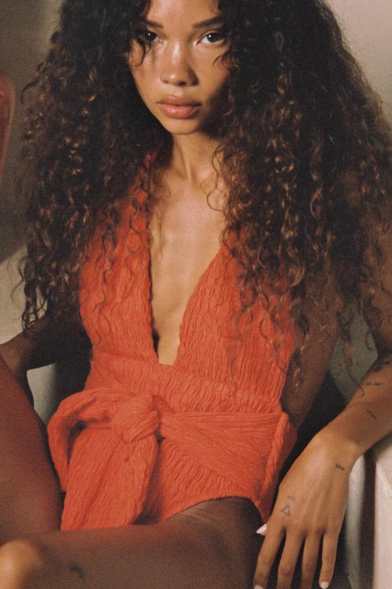 Montce - Tangerine Tropez Tie-Up One-Piece -