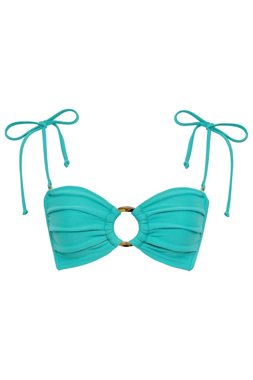 Montce - Teal Tori Ties Bandeau Bikini Top -