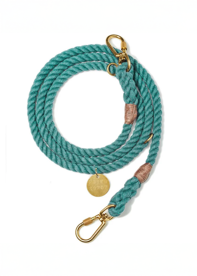 Found My Animal - Up-Cycled Rope Dog Leash - Teal -