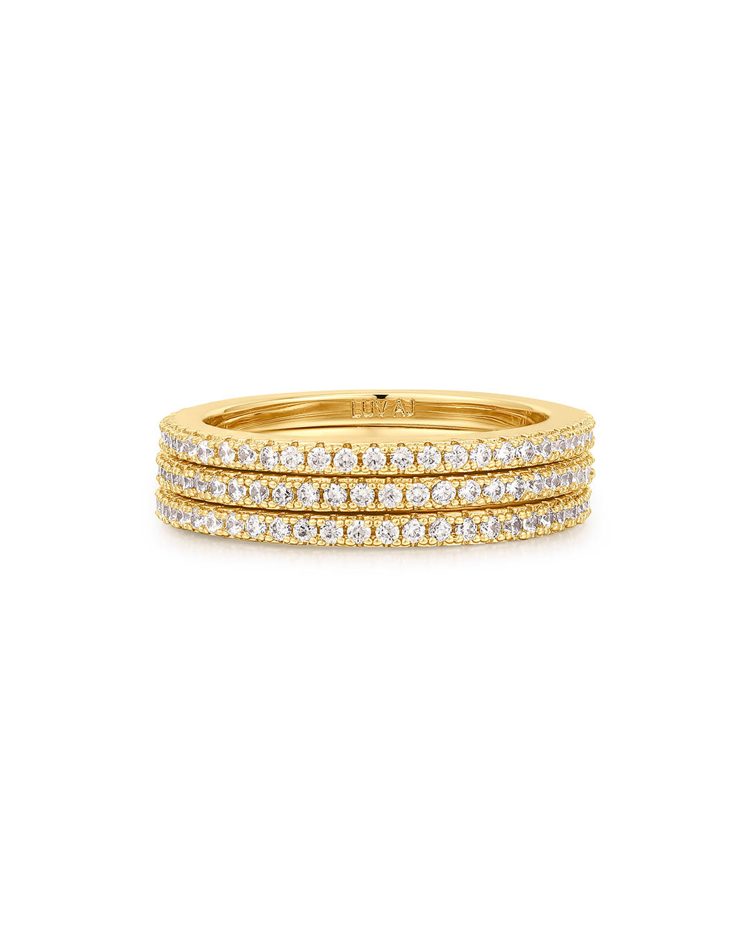 Luv Aj - The Classic Pave Bands Set - Gold