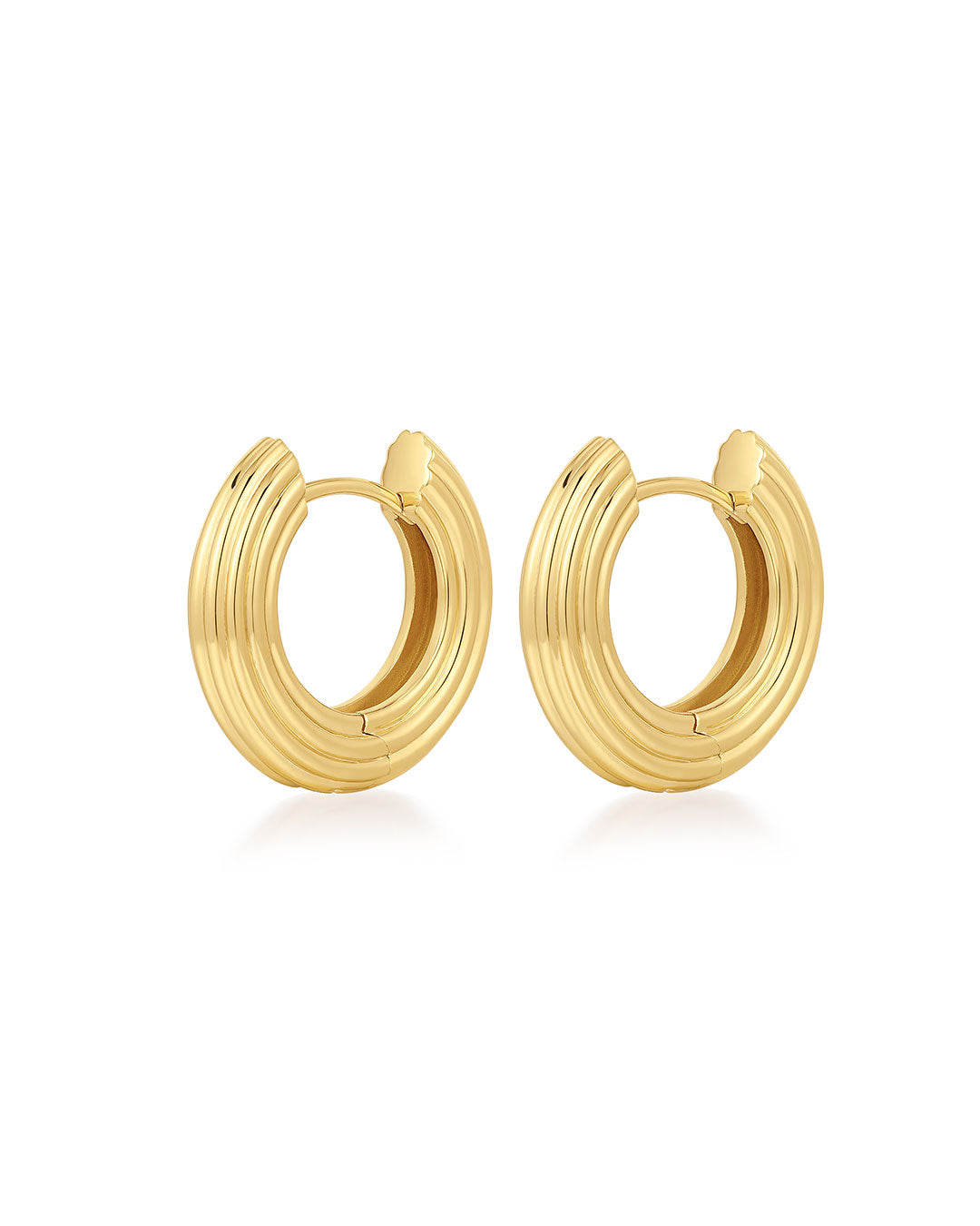 Luv Aj - The Mini Ridged Amalfi Hinge Hoops - Gold