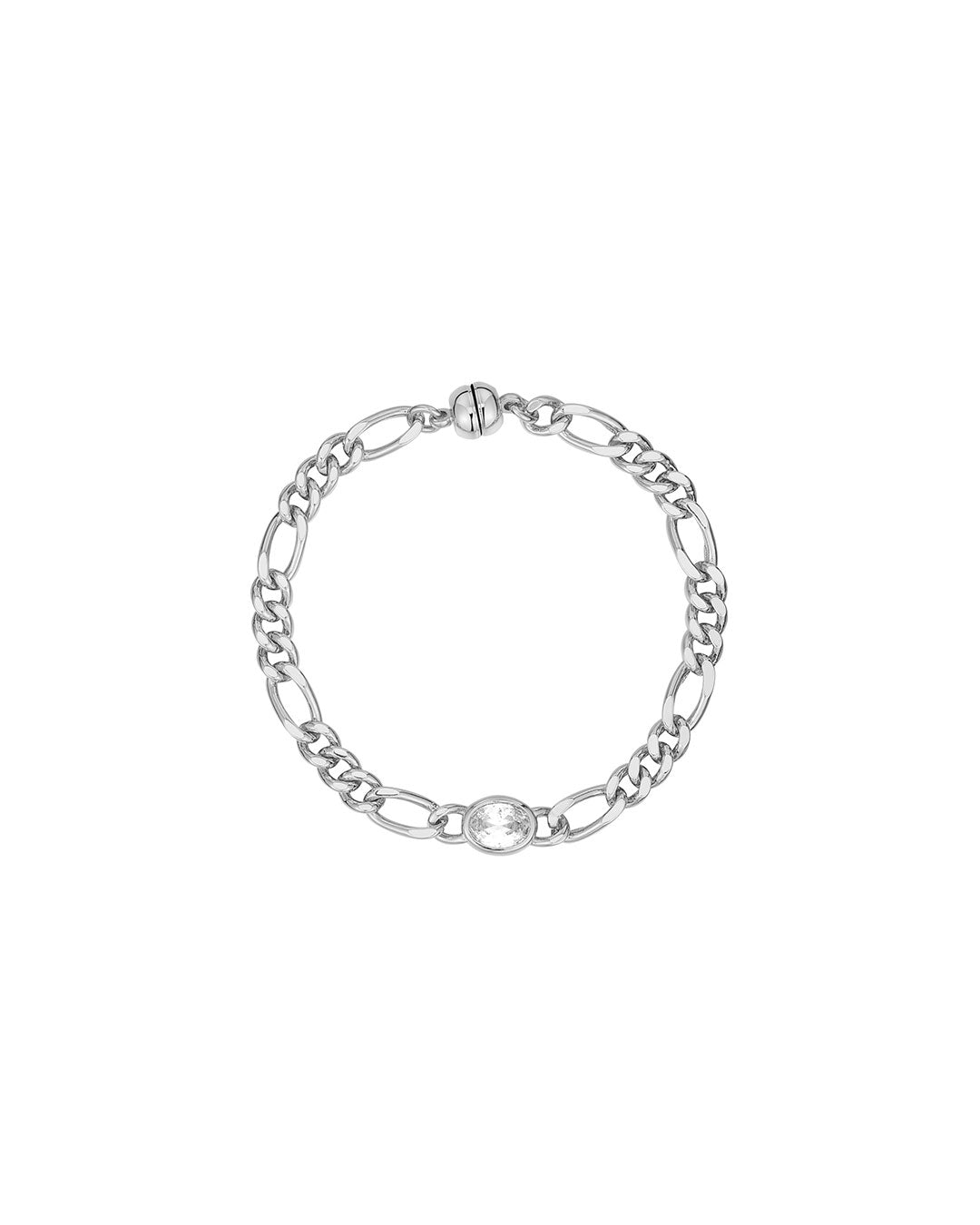 Luv Aj - The Oval Bezel Chain Bracelet - Silver