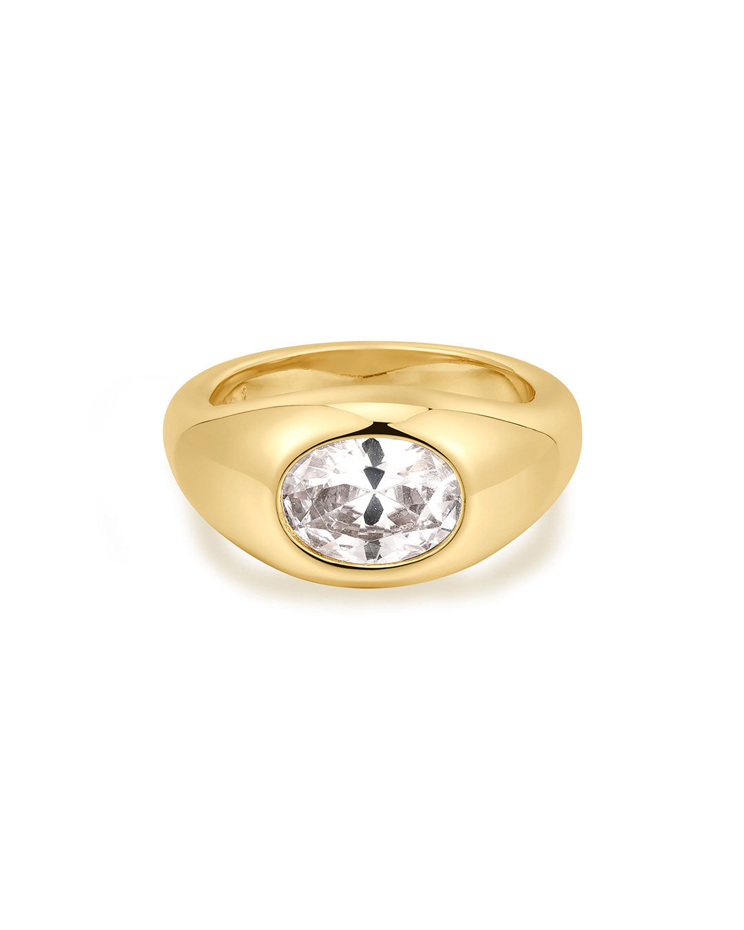 Luv Aj - The Oval Orbit Bezel Ring - Gold