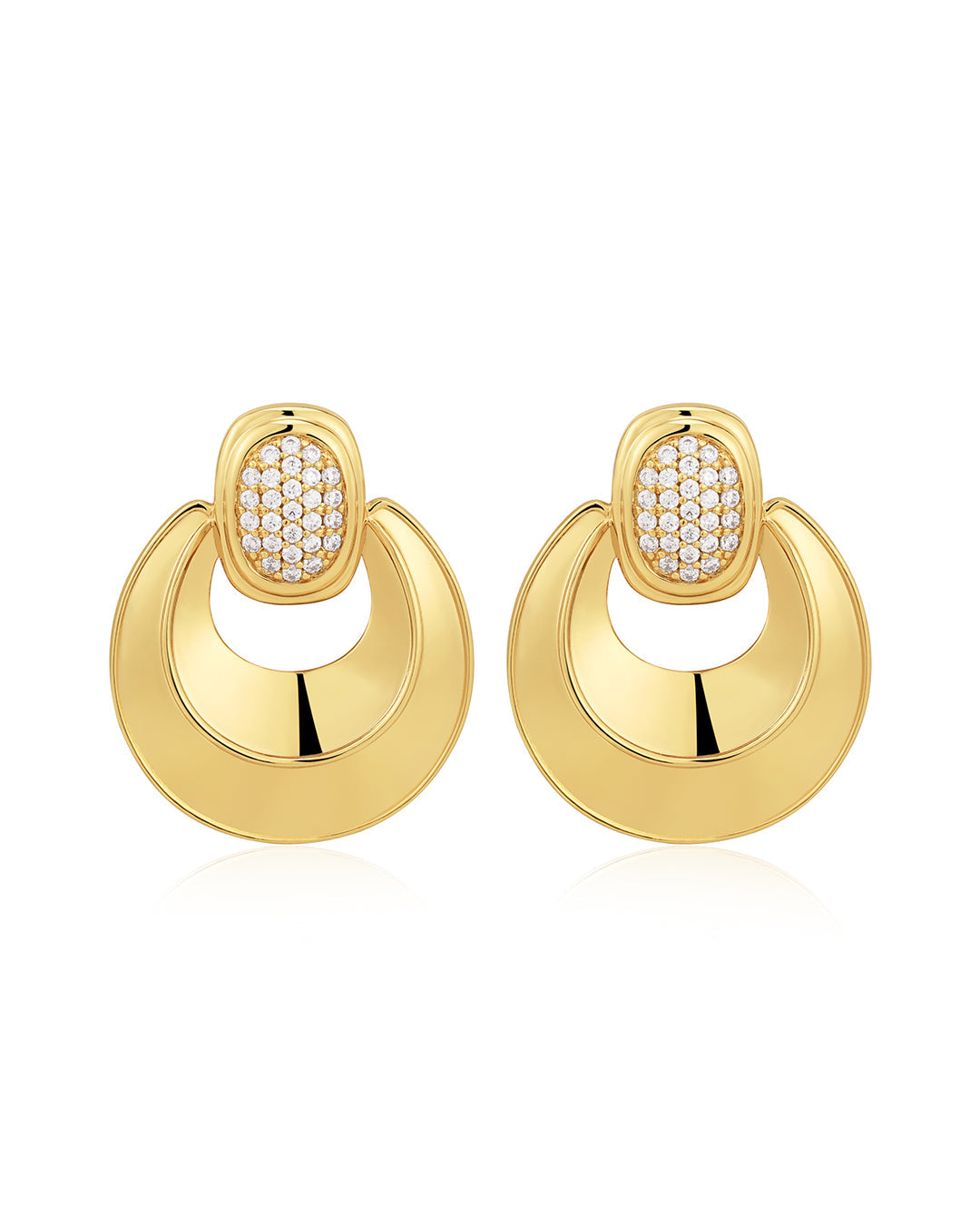 Luv Aj - The Pave Doorknocker Hoops - Gold