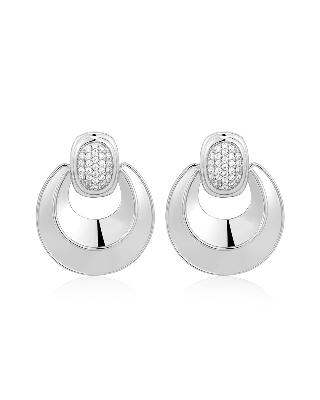 Luv Aj - The Pave Doorknocker Hoops - Silver