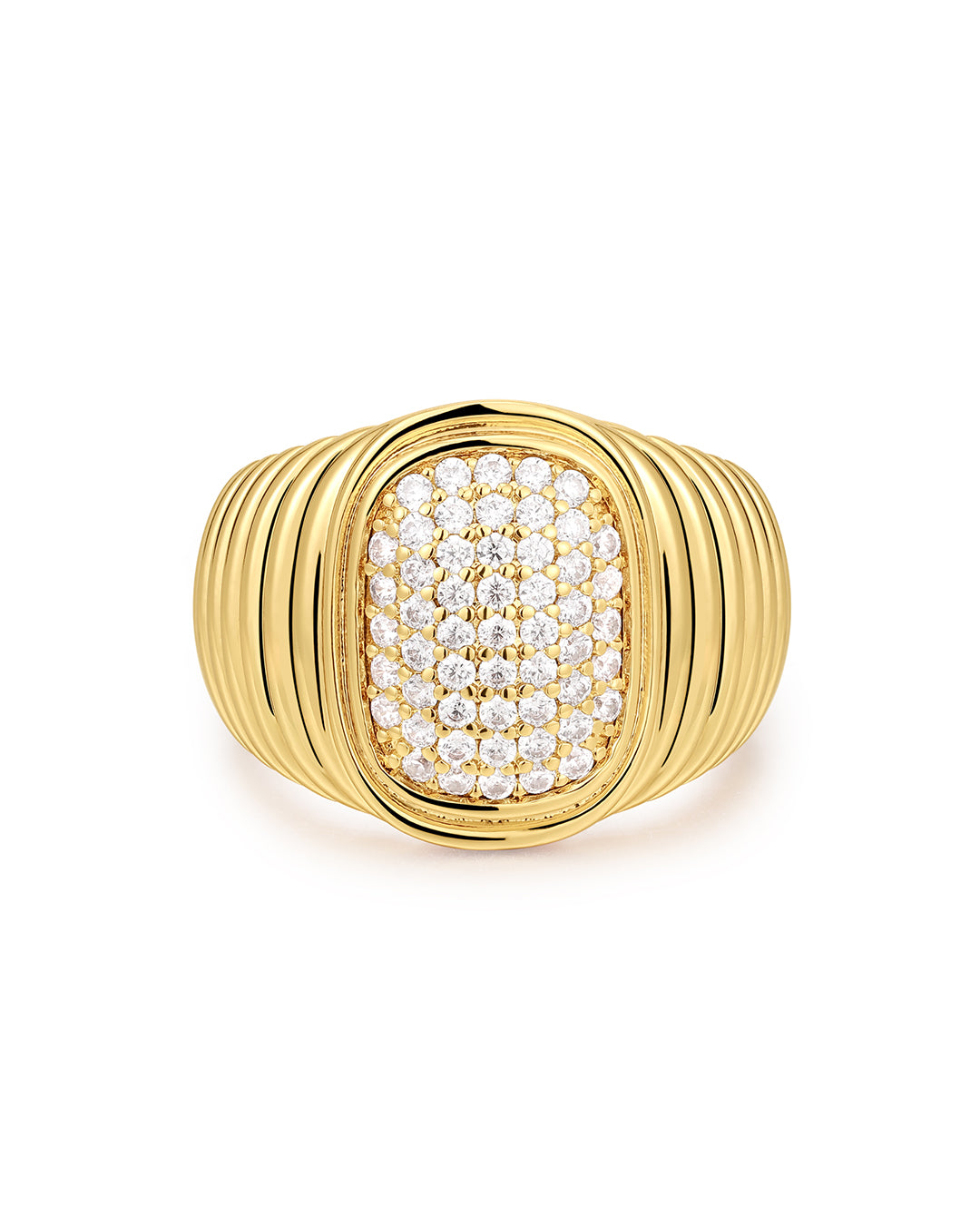 Luv Aj - The Pave Oval Bezel Ring - Gold