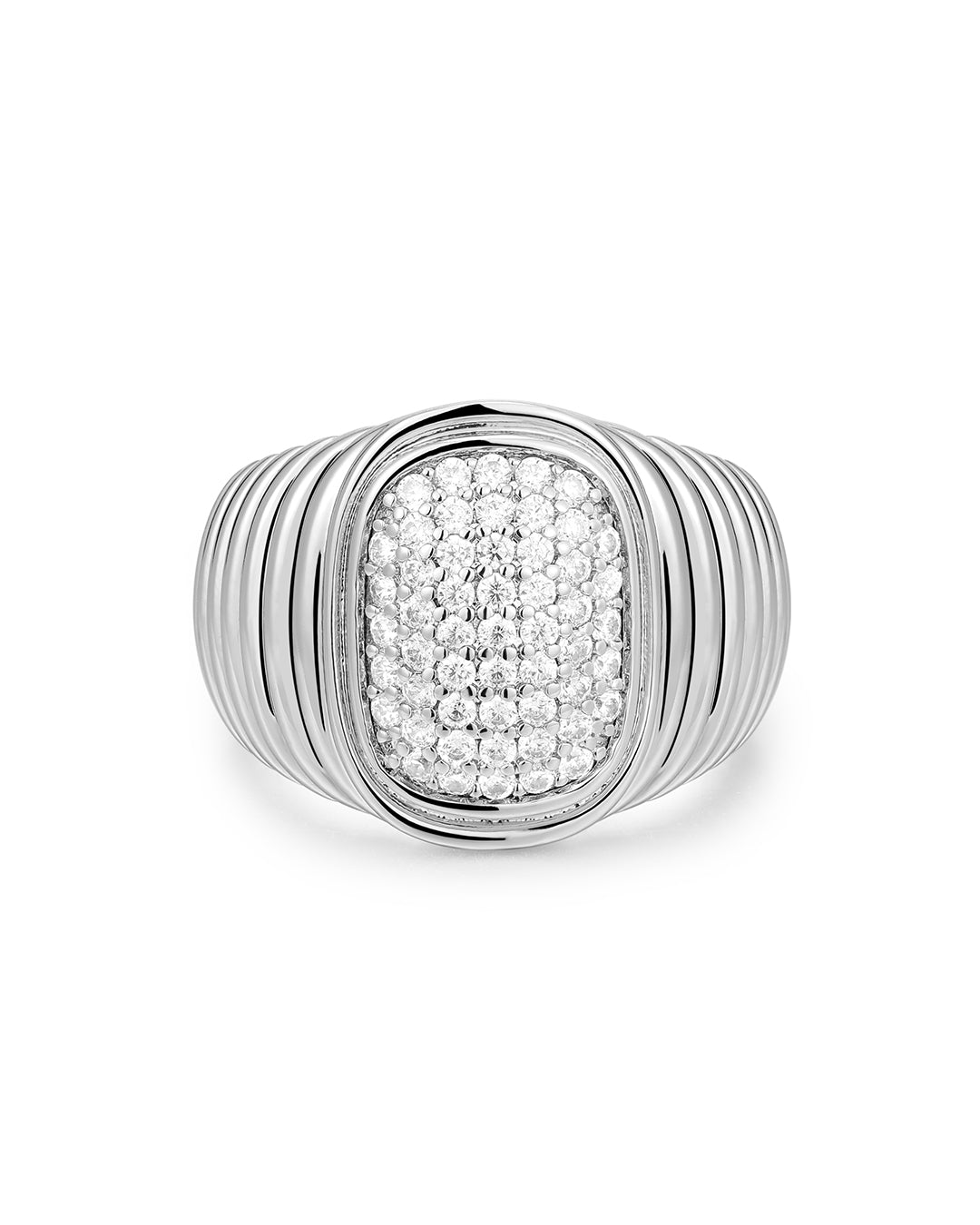 Luv Aj - The Pave Oval Bezel Ring - Silver