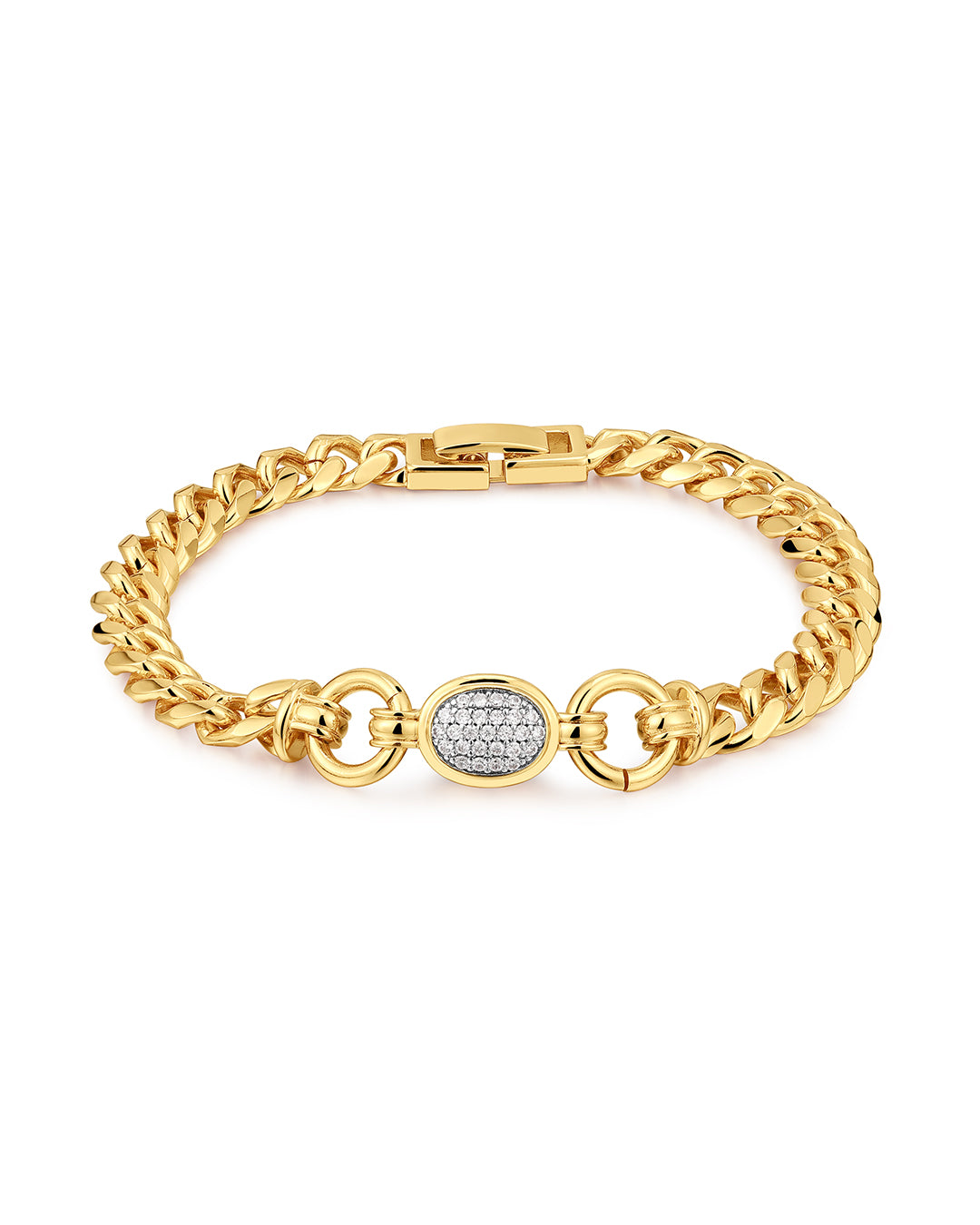 Luv Aj - The Pave Oval Link Bracelet - Gold
