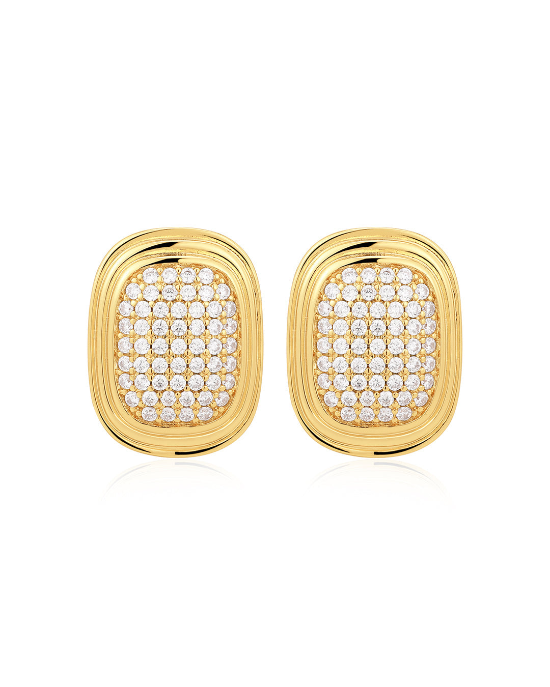 Luv Aj - The Pave Oval Statement Studs - Gold