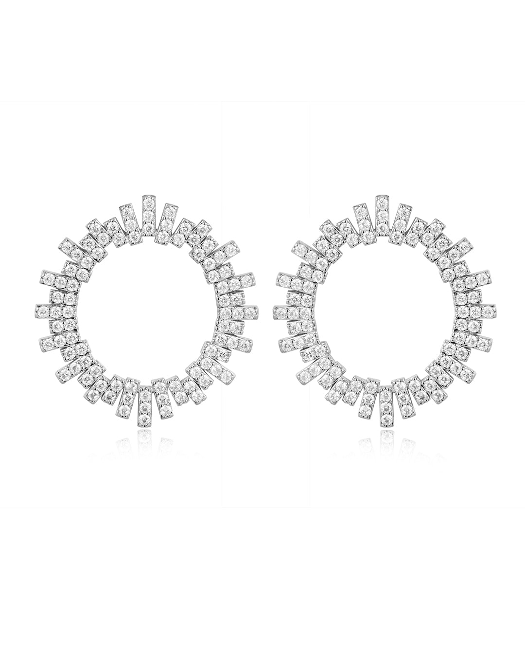 Luv Aj - The Pave Ray Earrings - Silver