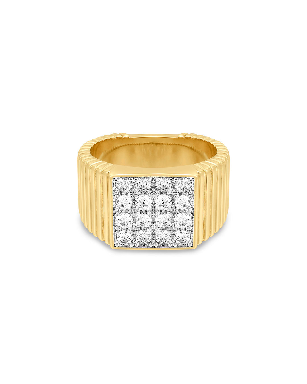 Luv Aj - The Pave Square Signet Ring - Gold