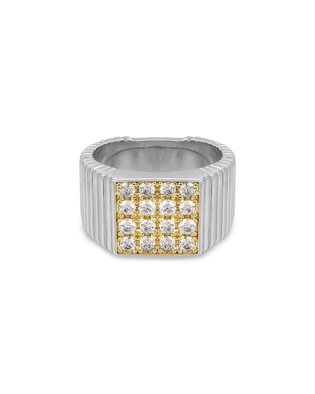 Luv Aj - The Pave Square Signet Ring - Silver