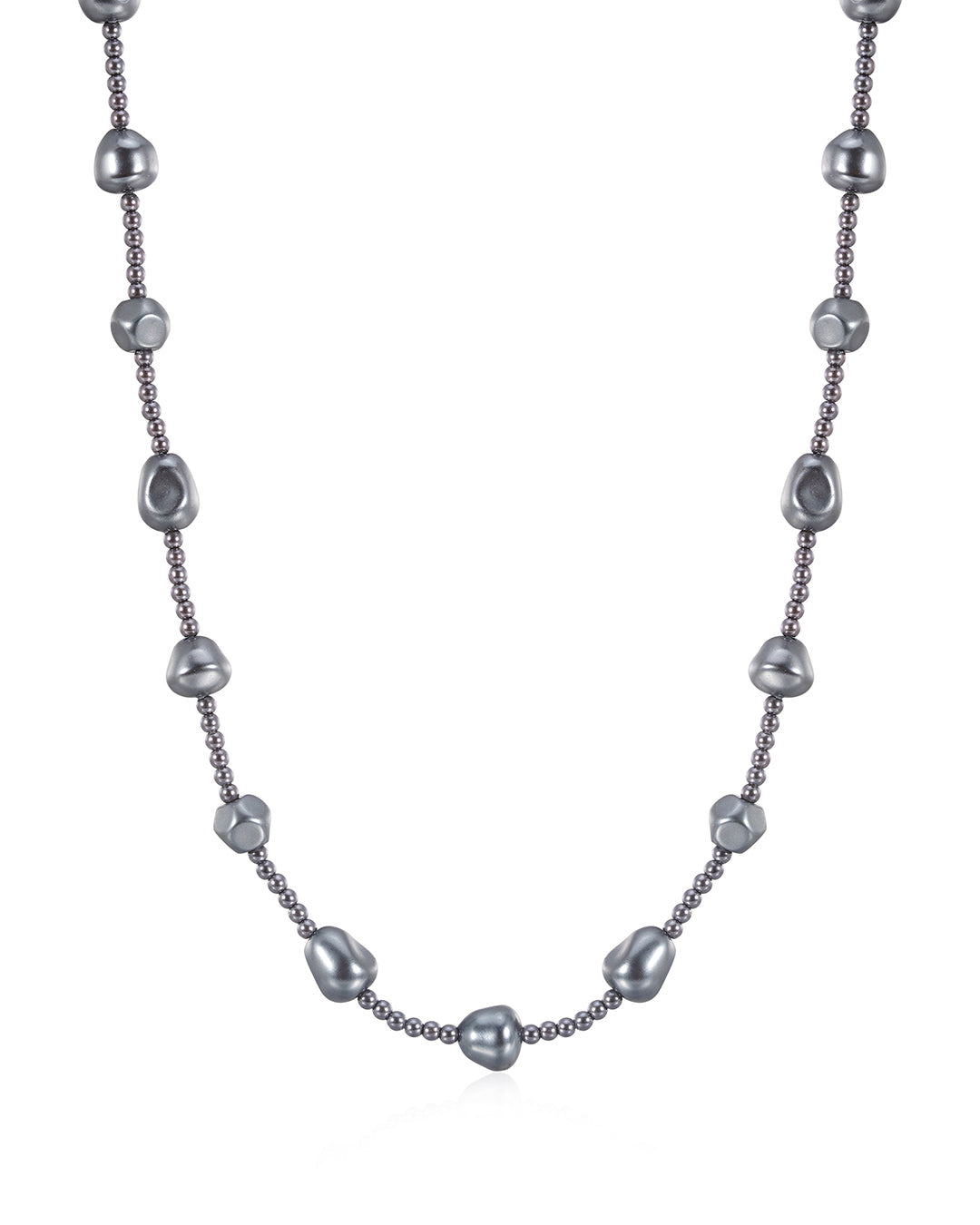 Luv Aj - The Pearl Stud Necklace - Silver