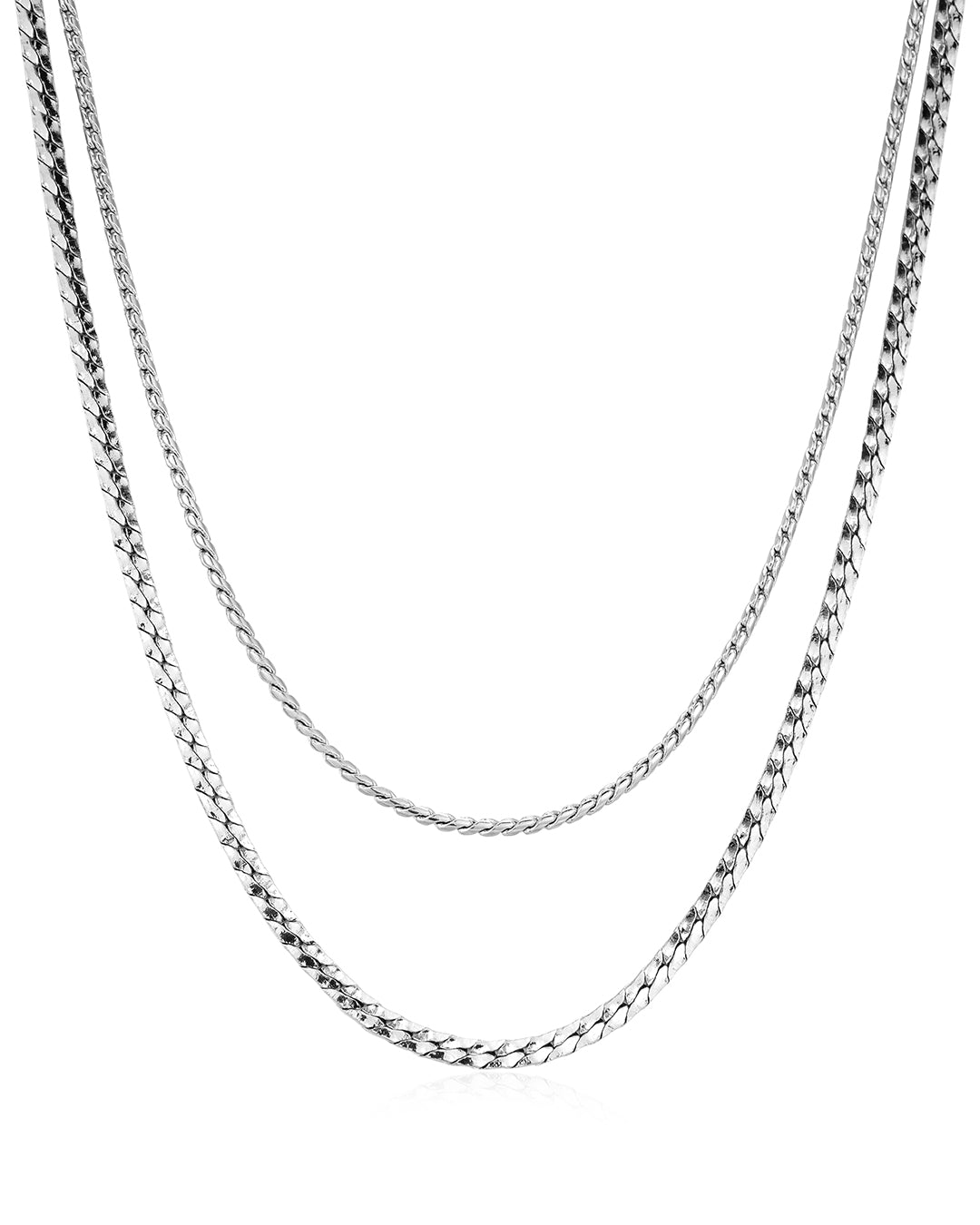 Luv Aj - The Perle Chain Set - Silver
