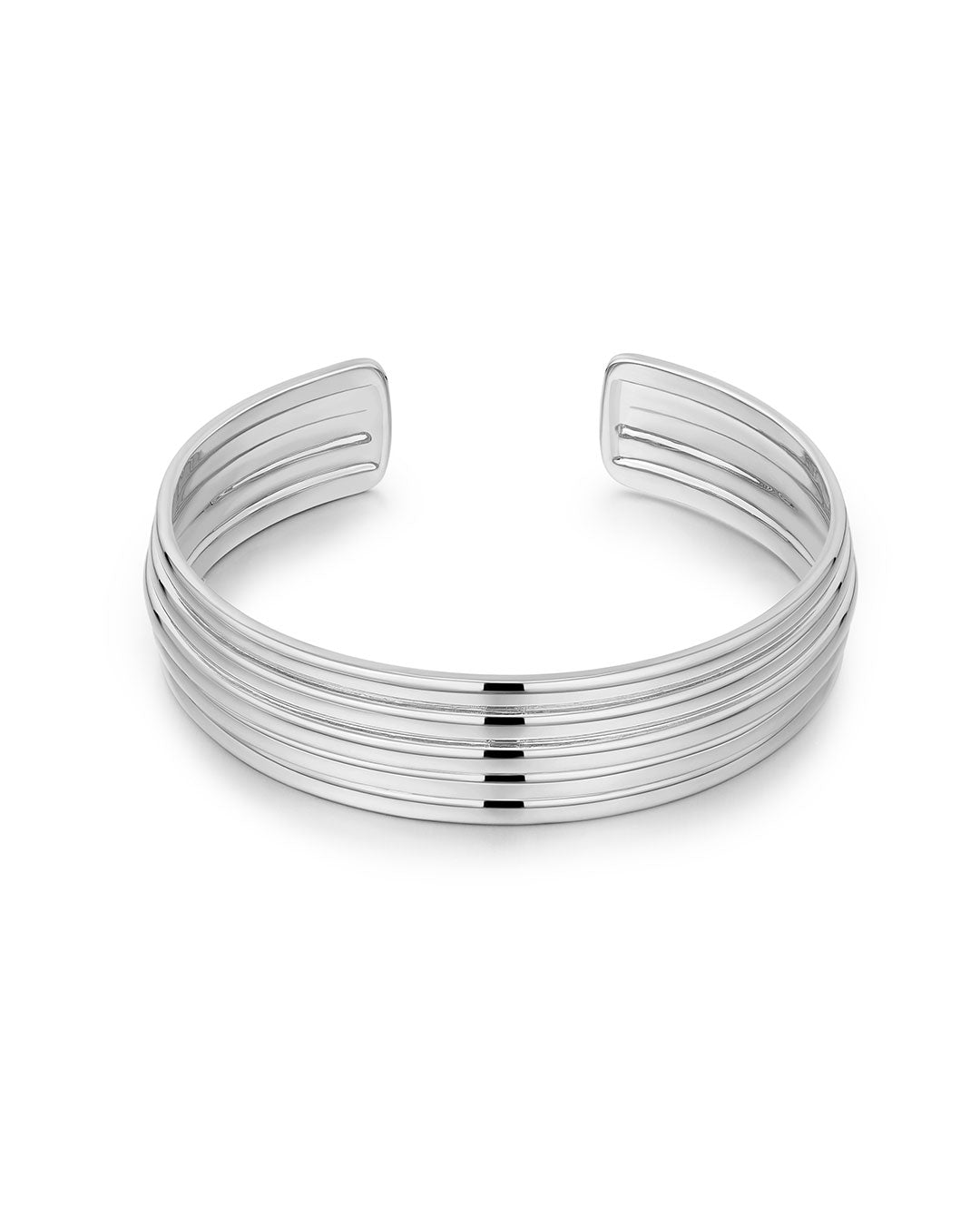 Luv Aj - The Ridged Positano Cuff - Silver