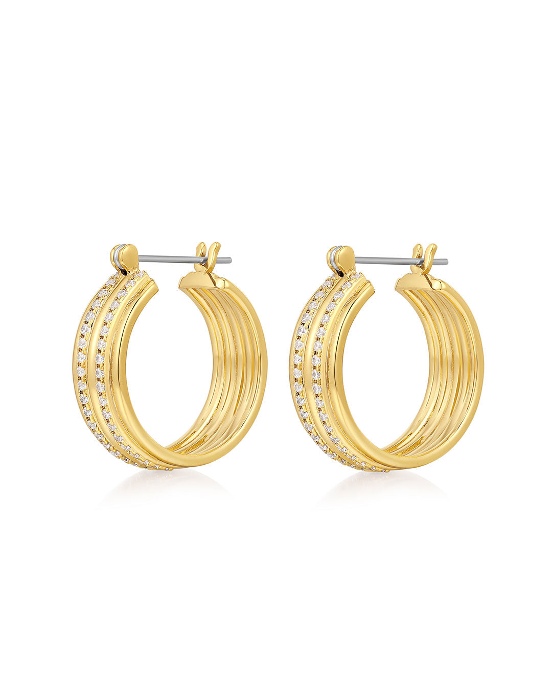 Luv Aj - The Ridged Positano Hoops - Gold