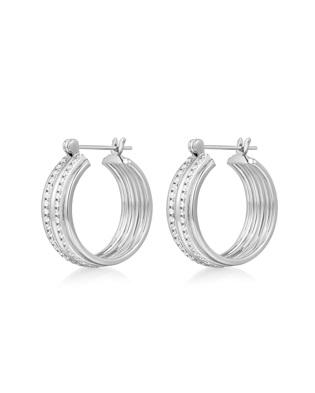 Luv Aj - The Ridged Positano Hoops - Silver