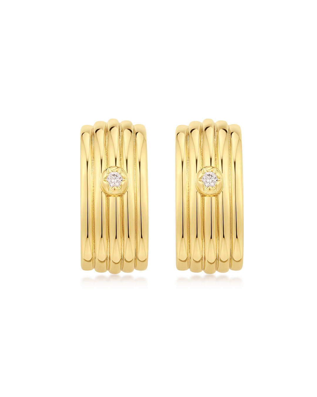 Luv Aj - The Ridged Positano Studs - Gold