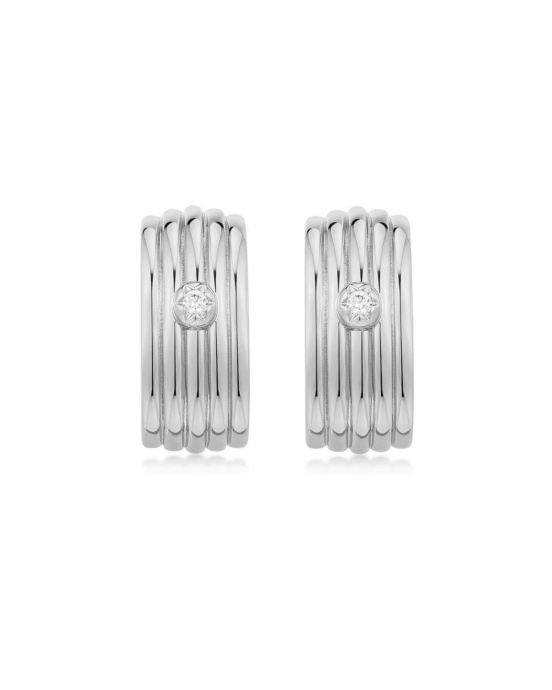Luv Aj - The Ridged Positano Studs - Silver