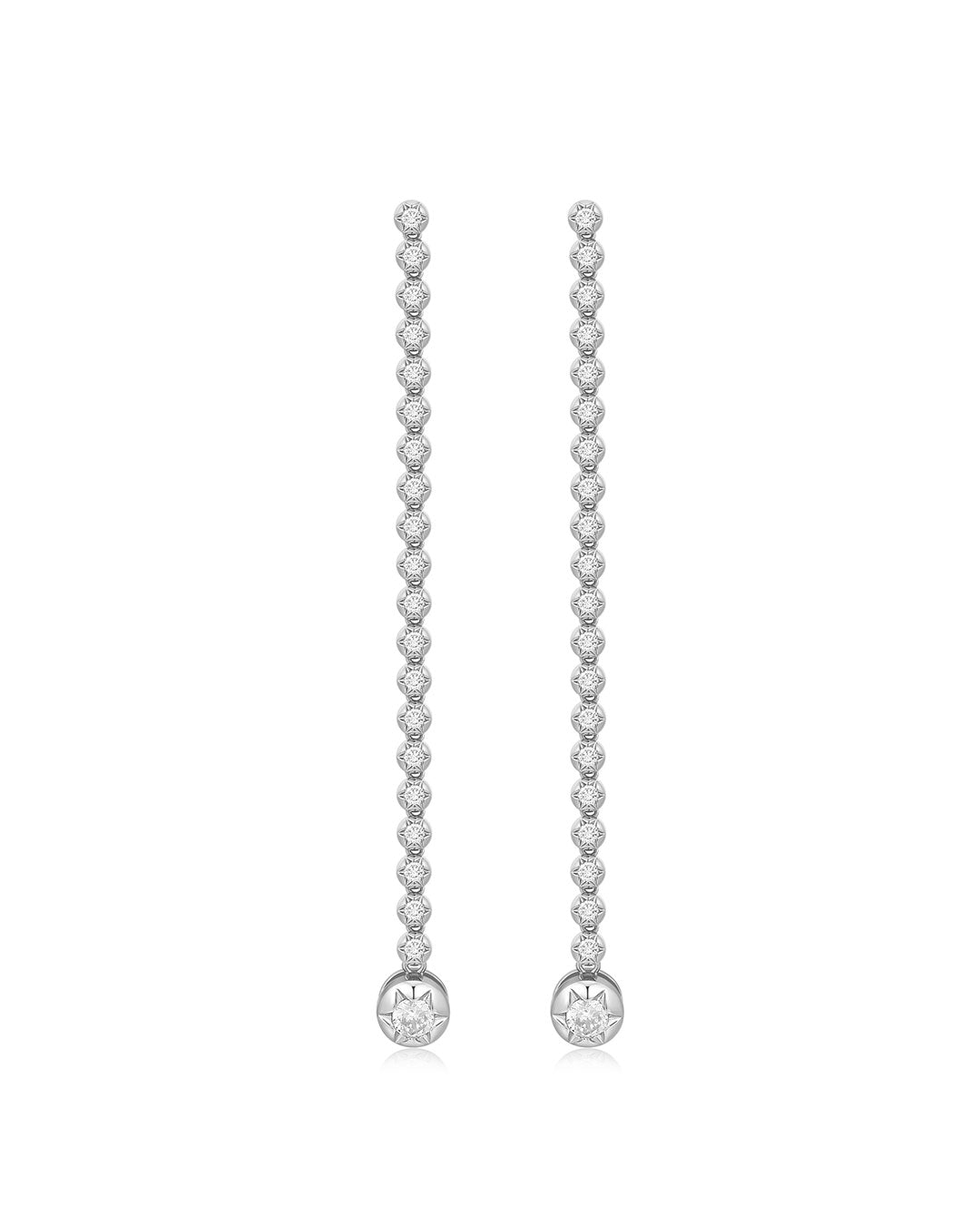 Luv Aj - The Rose Bud Tennis Drop Studs - Silver